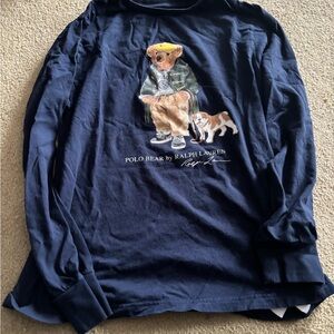 Polo by Ralph Lauren Navy Bear & Puppy Graphic Long-Sleeve Tee